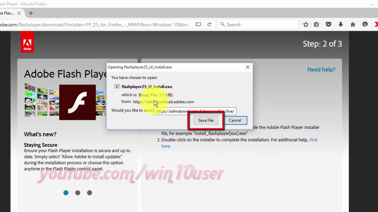 how to update adobe flash player in firefox